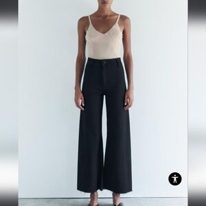 ZARA Womens High Waist Marine Straight Jeans